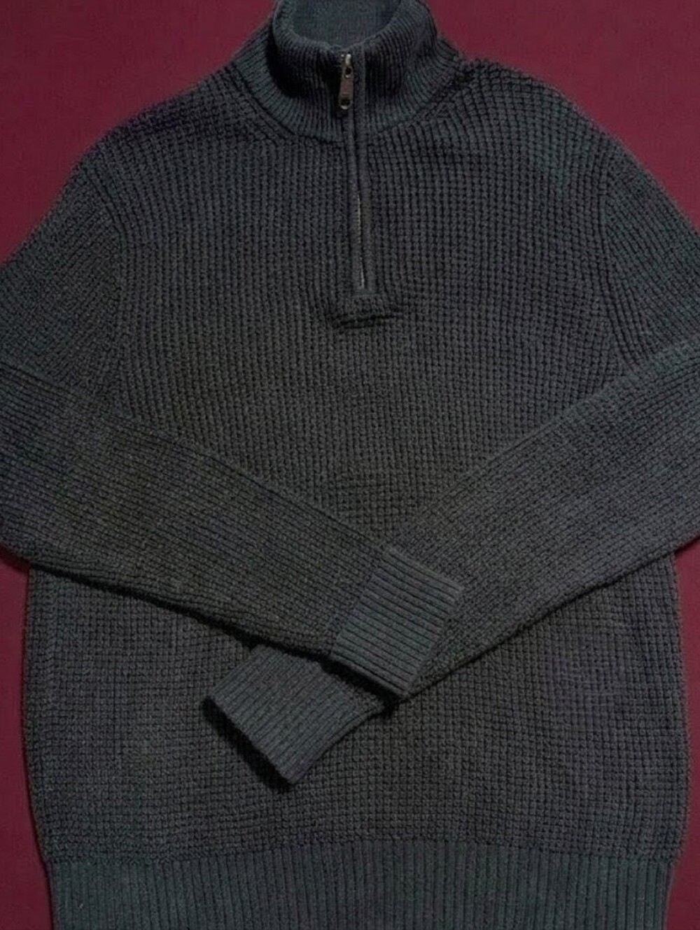 J.Crew Cotton Waffle Knit Quarter Zip Sweater 100% Cotton Men's Medium
